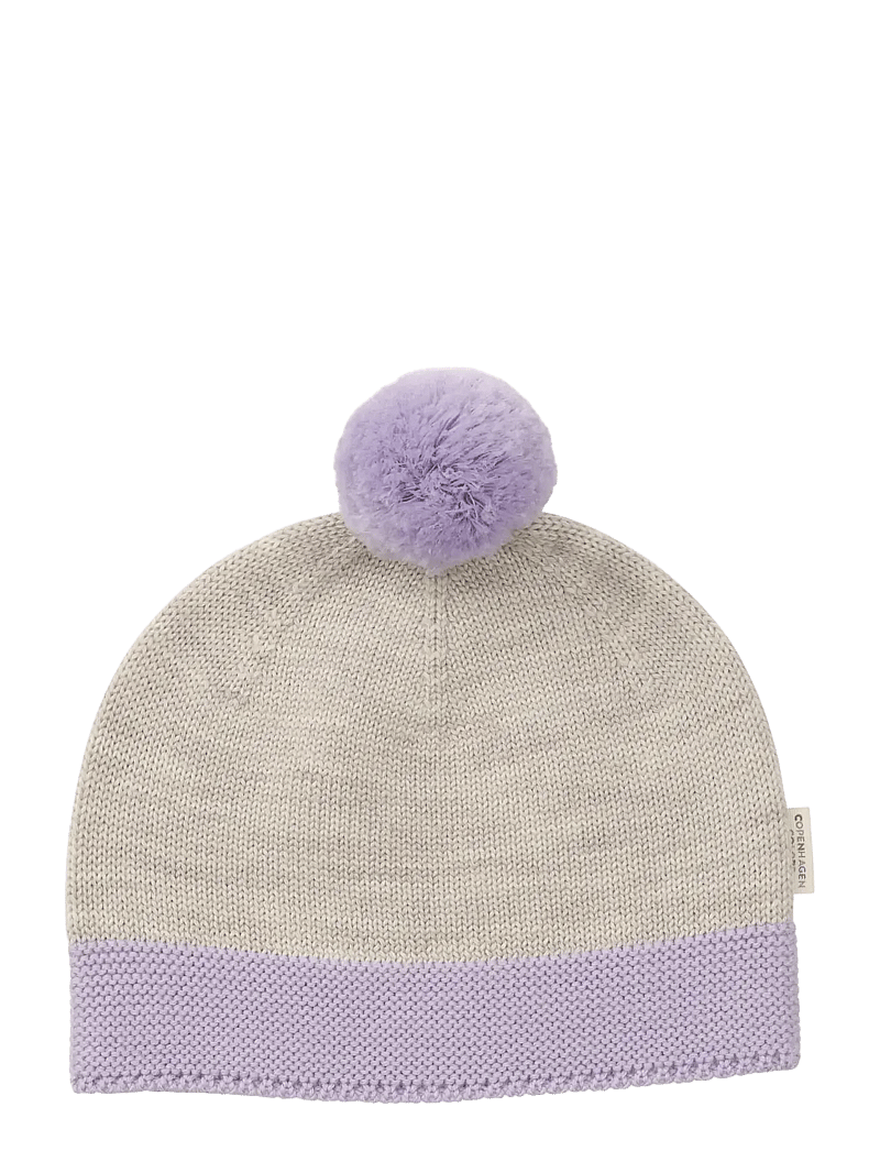 Copenhagen Colors - KNITTED BEANIE WITH POMPOM - wintermützen - lavender/ pale cream melange comb. - 1