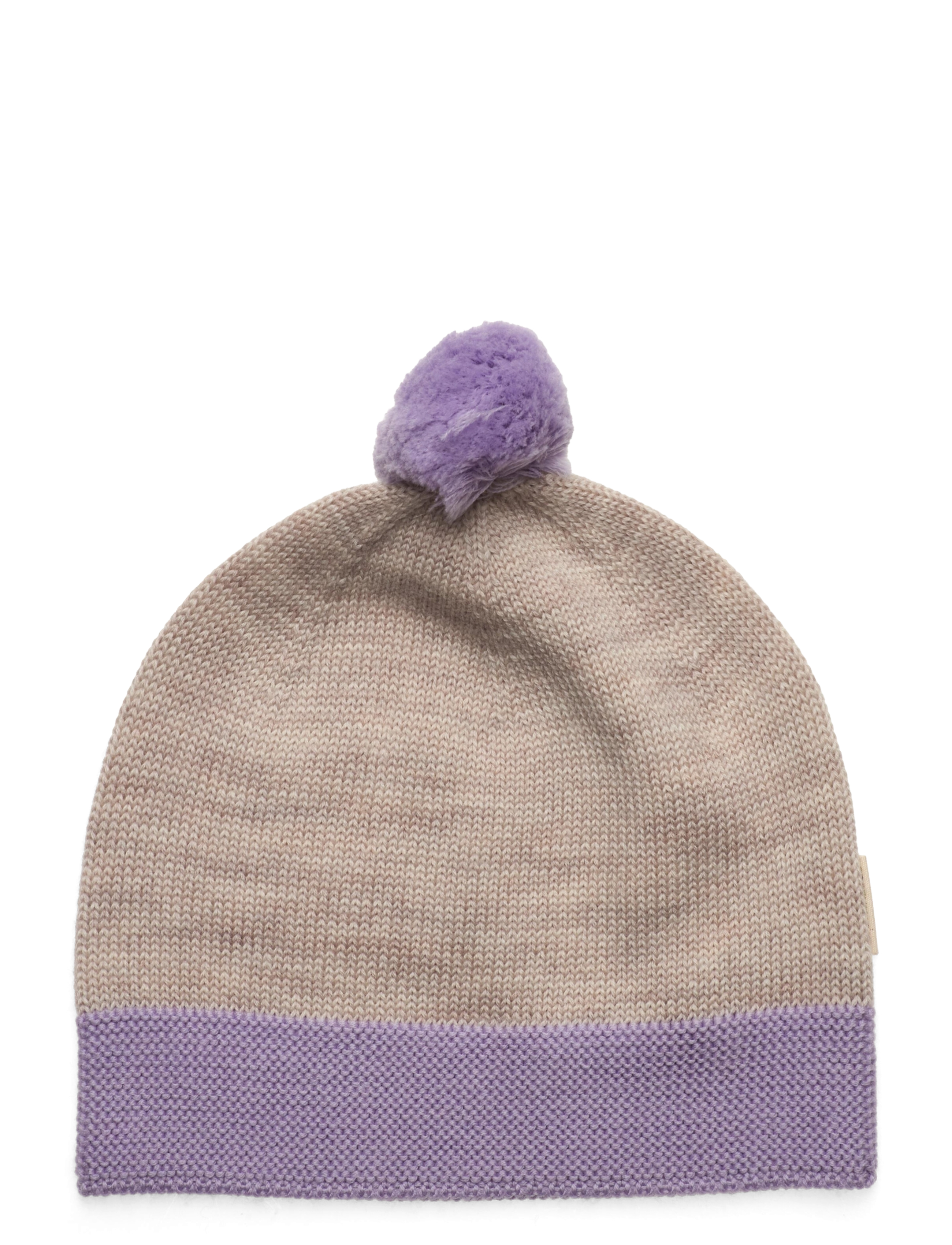 Copenhagen Colors - KNITTED BEANIE WITH POMPOM - accessories - lavender/ pale cream melange comb. - 2