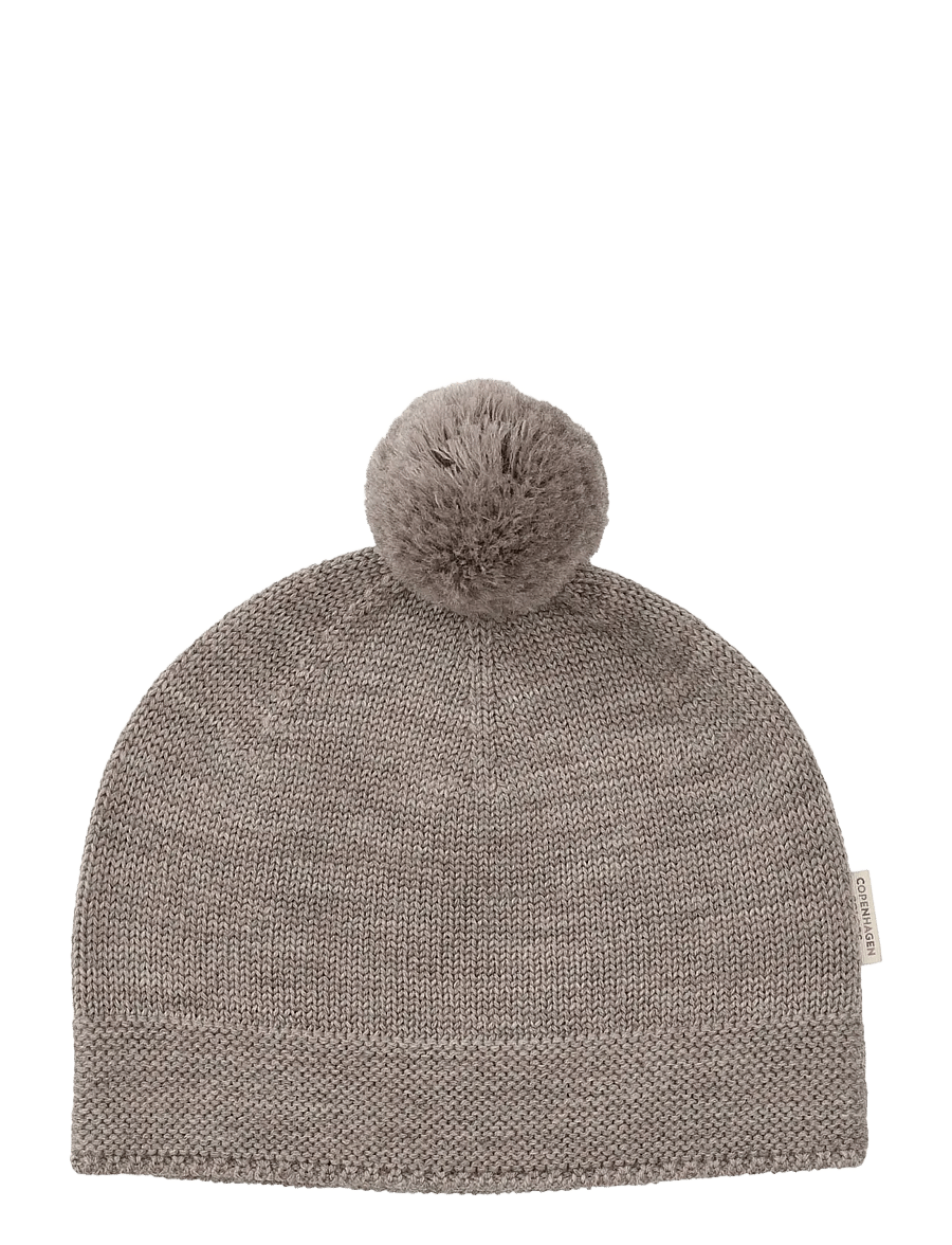 Copenhagen Colors - KNITTED BEANIE WITH POMPOM - vinterhuer - natural melange - 0