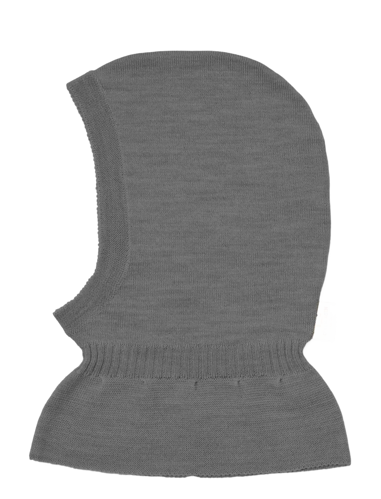 Copenhagen Colors Lt. Knitted Merino Balaclava with Frill - Mössor - GREY MEL. / grey