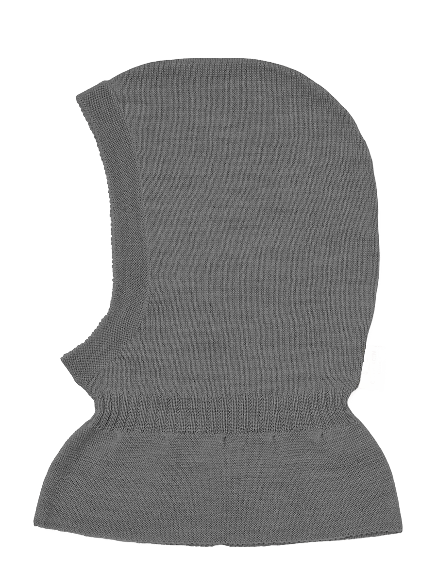 Copenhagen Colors - Lt. Knitted Merino Balaclava with Frill - vinteraccessoarer - grey mel. - 0
