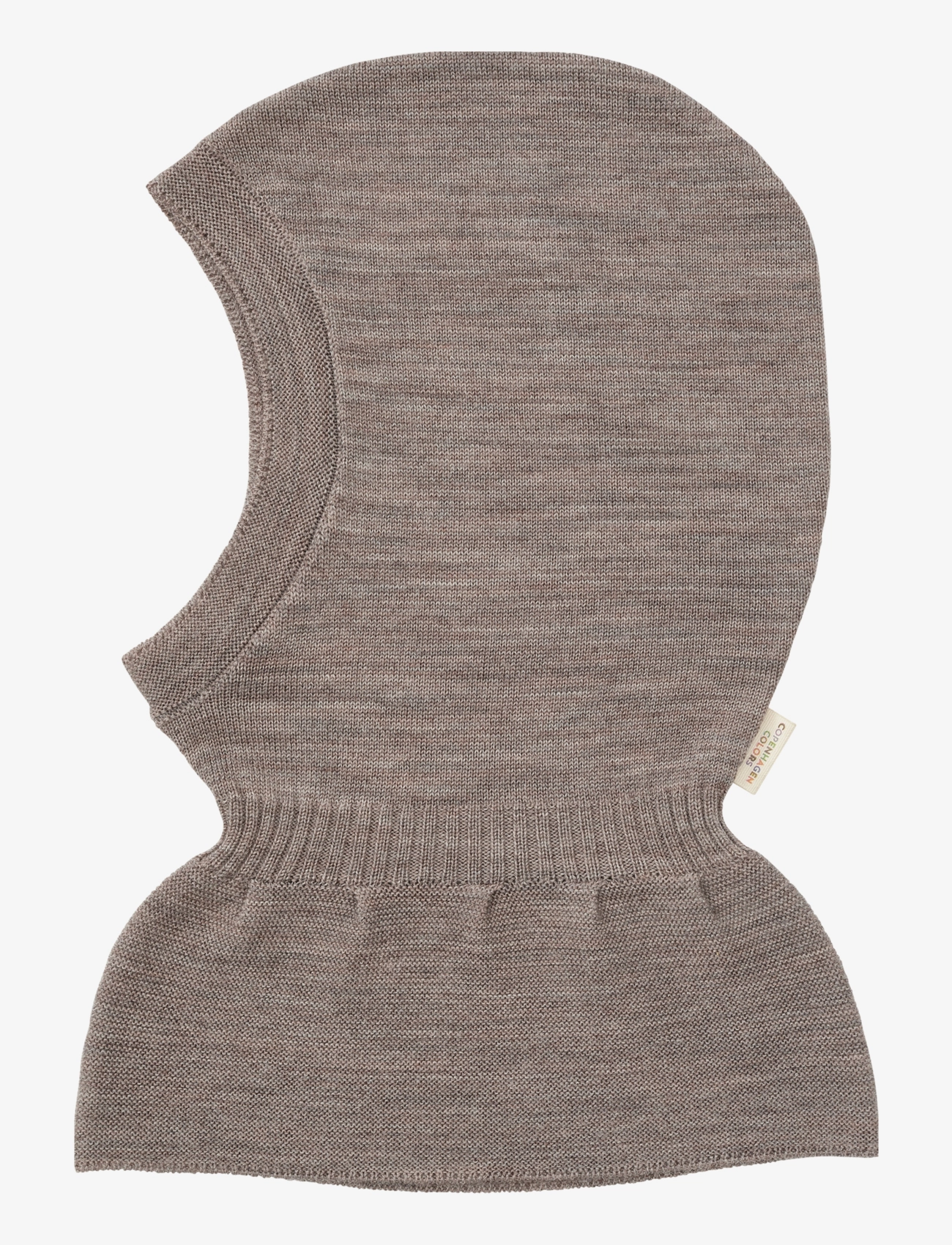 Copenhagen Colors LT. KNITTED MERINO BALACLAVA WITH FRILL - 4 for 3 - NATURAL MELANGE / beige