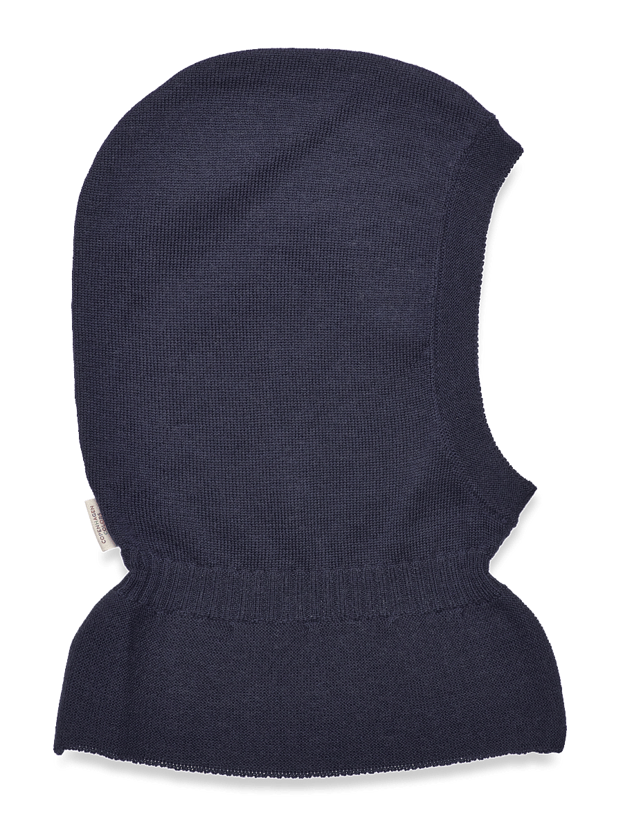 Copenhagen Colors - LT. KNITTED MERINO BALACLAVA WITH FRILL - winteraccessoires - navy - 0