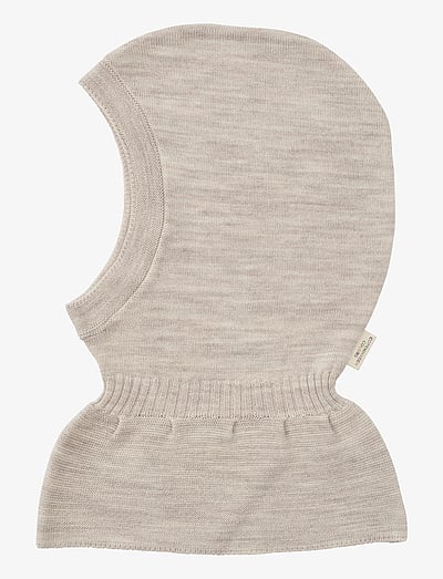 Copenhagen Colors LT. KNITTED MERINO BALACLAVA WITH FRILL - Accessoarer - PALE CREAM MELANGE / beige
