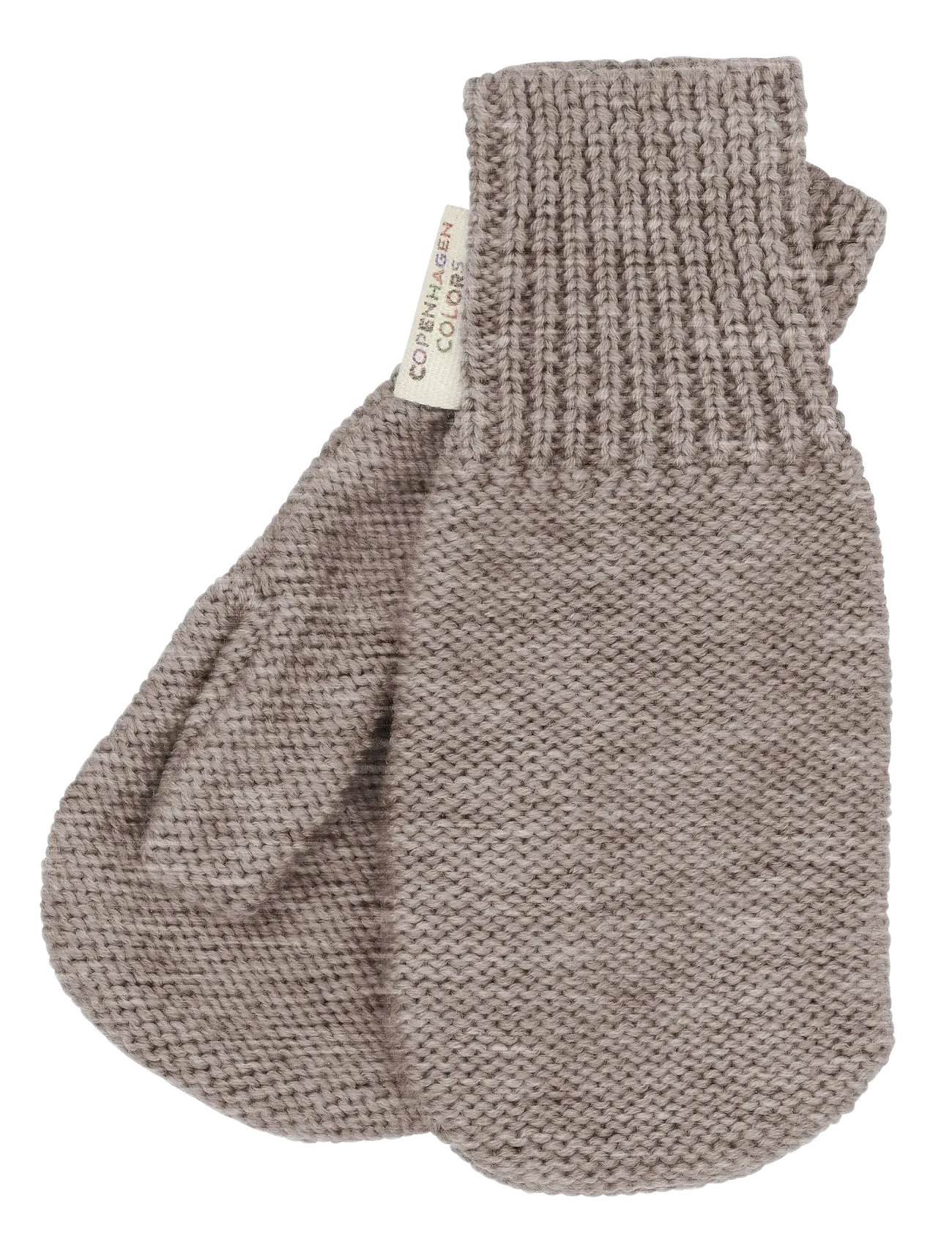 Copenhagen Colors - MERINO WOOL KNITTED MITTENS - baby gloves - natural melange - 0