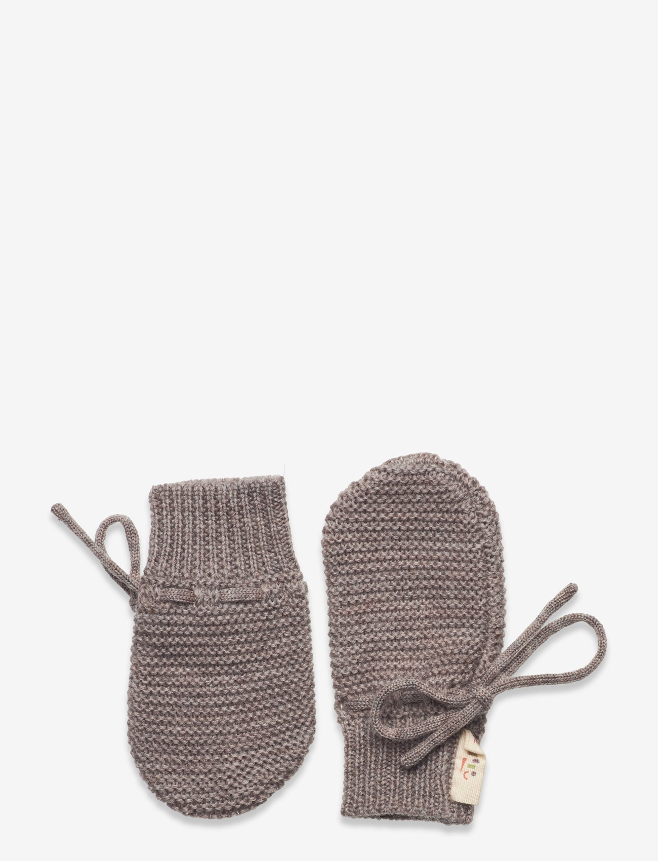 Copenhagen Colors - MERINO WOOL KNITTED BABY MITTENS - natural melange - 0