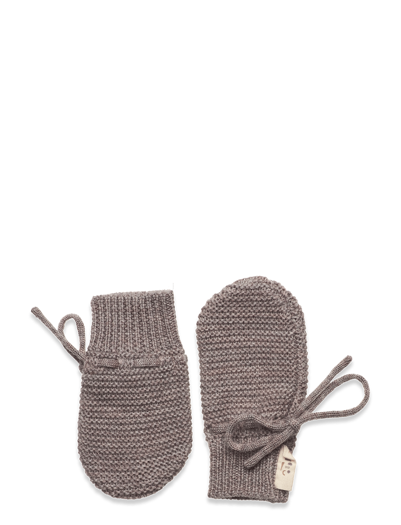 MERINO WOOL KNITTED BABY MITTENS - NATURAL MELANGE