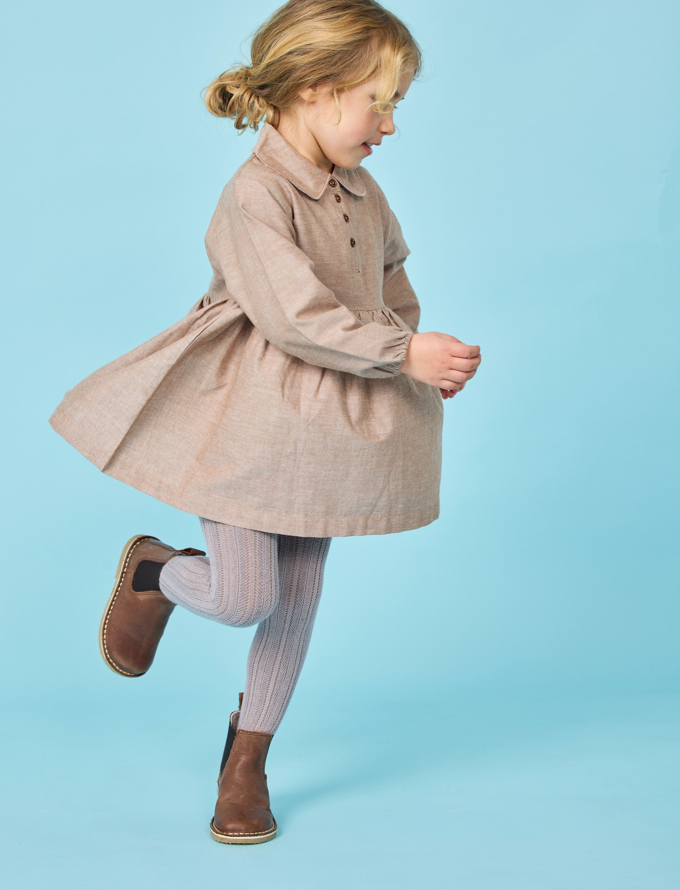 Copenhagen Colors - CHAMBRAY DRESS WITH COLLAR - nougat - 2