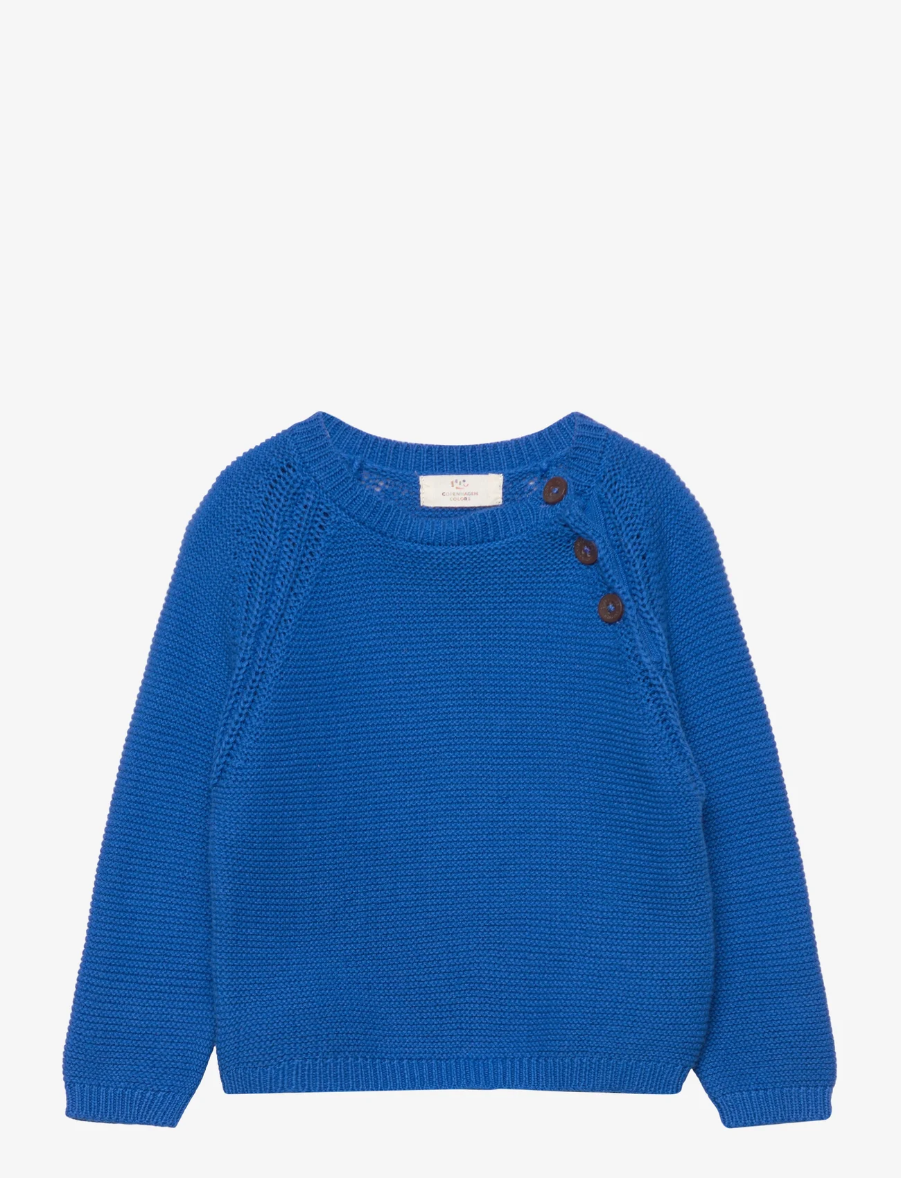 Copenhagen Colors - KNITTED PLAIN PULLOVER - džemperiai - sharp blue - 0