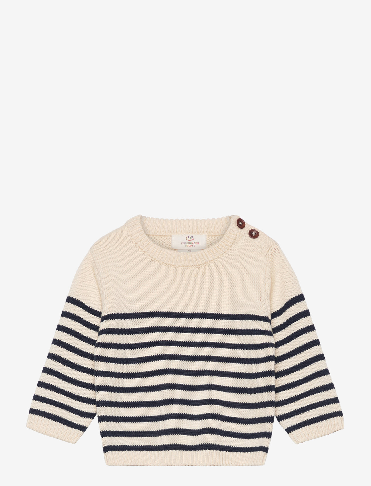 Copenhagen Colors - KNITTED STRIPED SAILOR JUMPER - džemprid - cream navy combi - 1