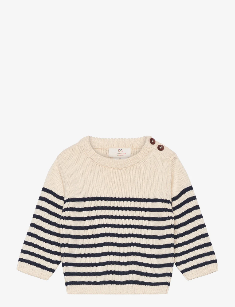 Copenhagen Colors - KNITTED STRIPED SAILOR JUMPER - jumpers - cream navy combi - 1