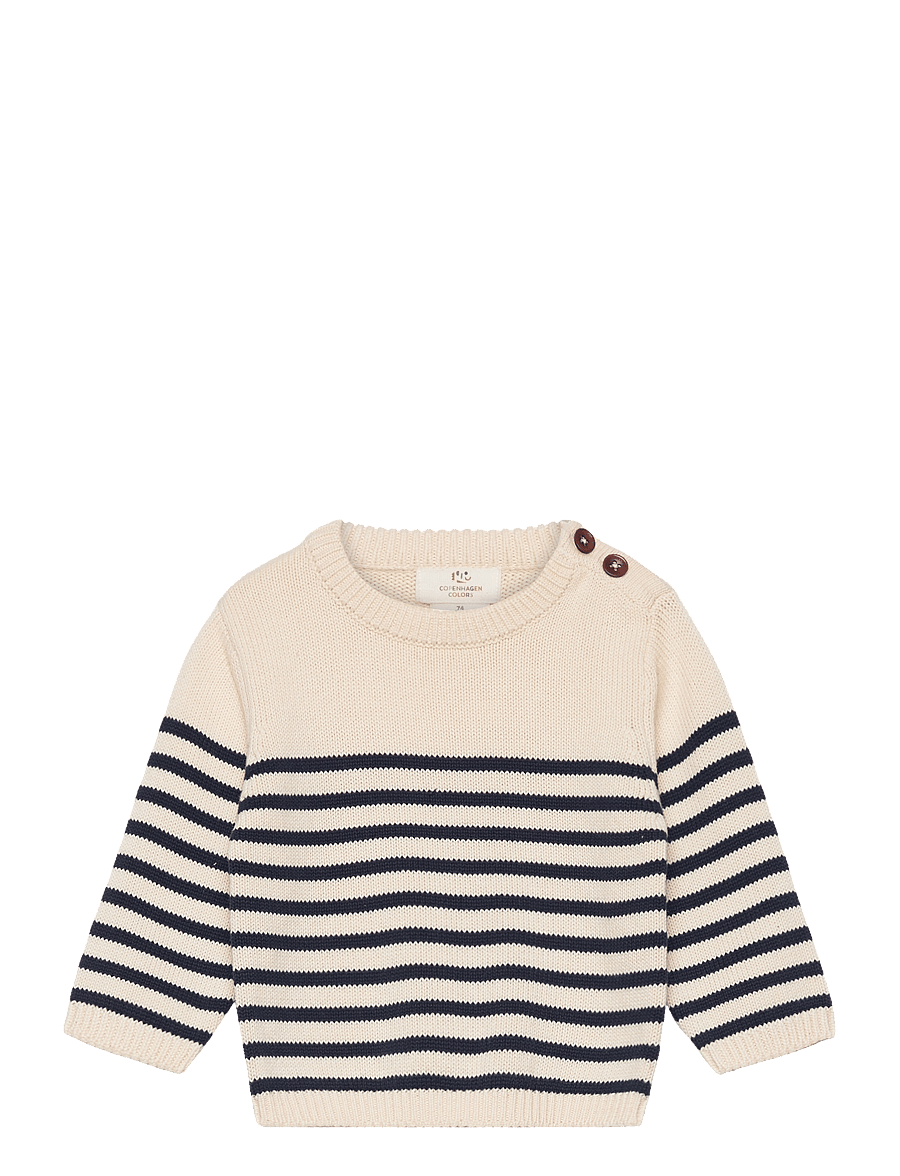 Copenhagen Colors - KNITTED STRIPED SAILOR JUMPER - cream navy combi - 1