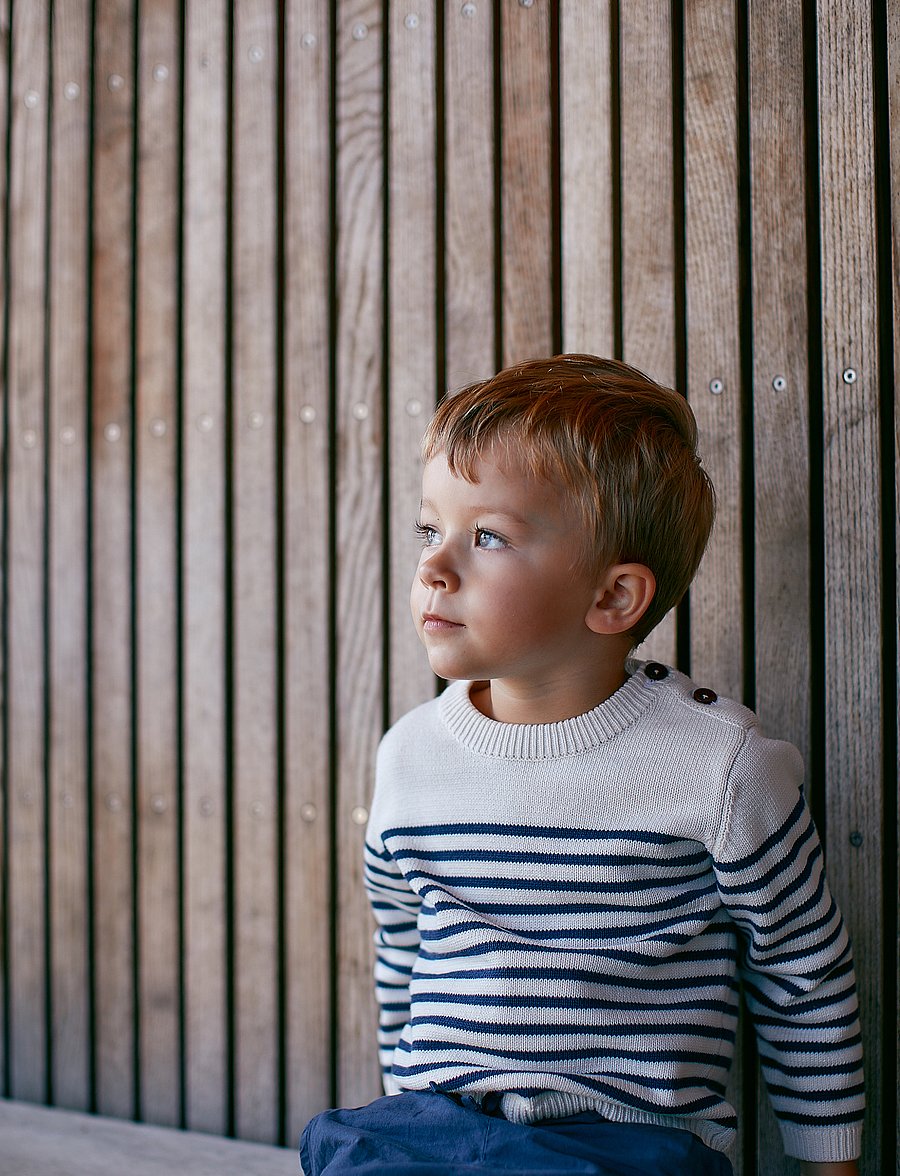Copenhagen Colors - KNITTED STRIPED SAILOR JUMPER - cream navy combi - 0