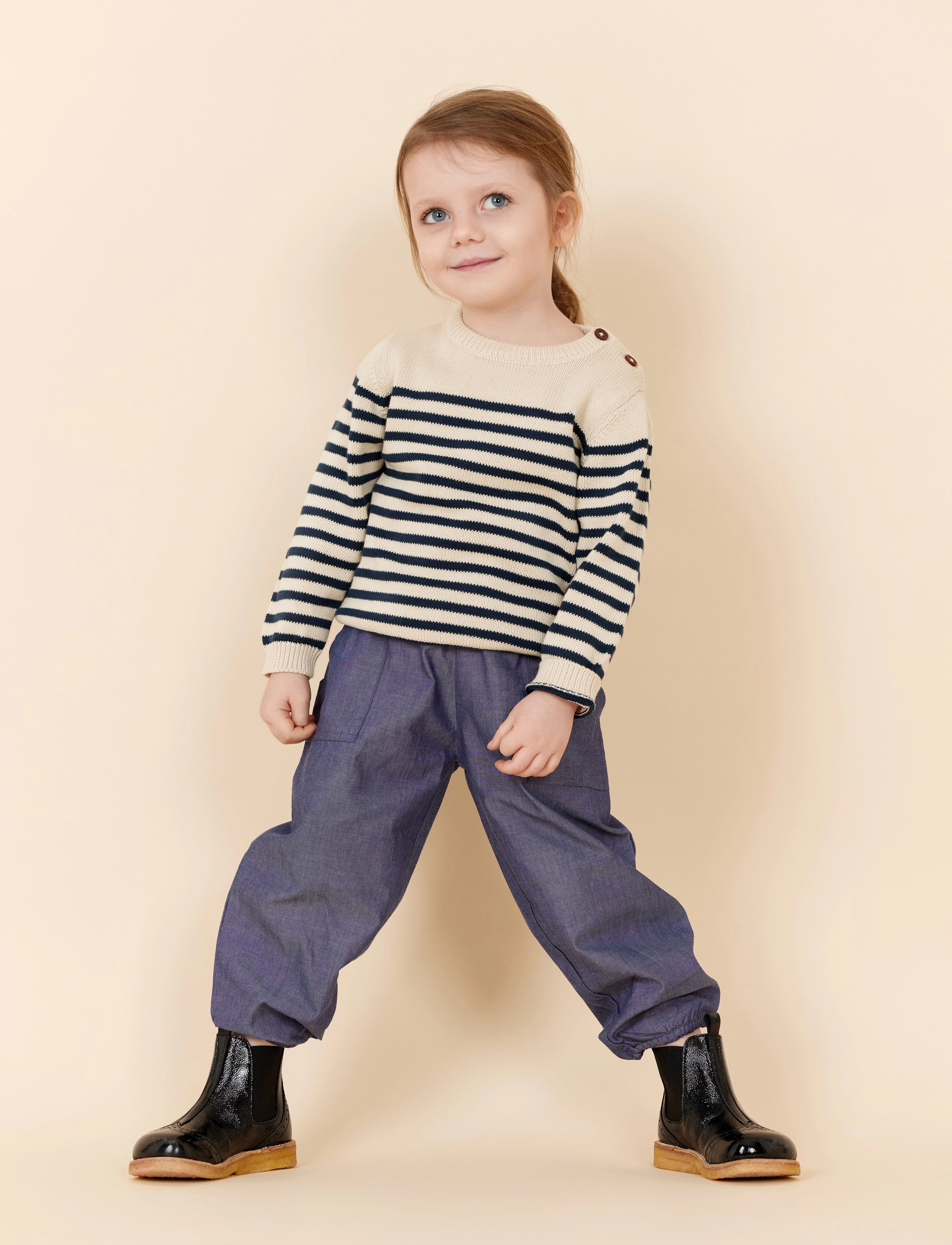 Copenhagen Colors - KNITTED STRIPED SAILOR JUMPER - cream navy combi - 4