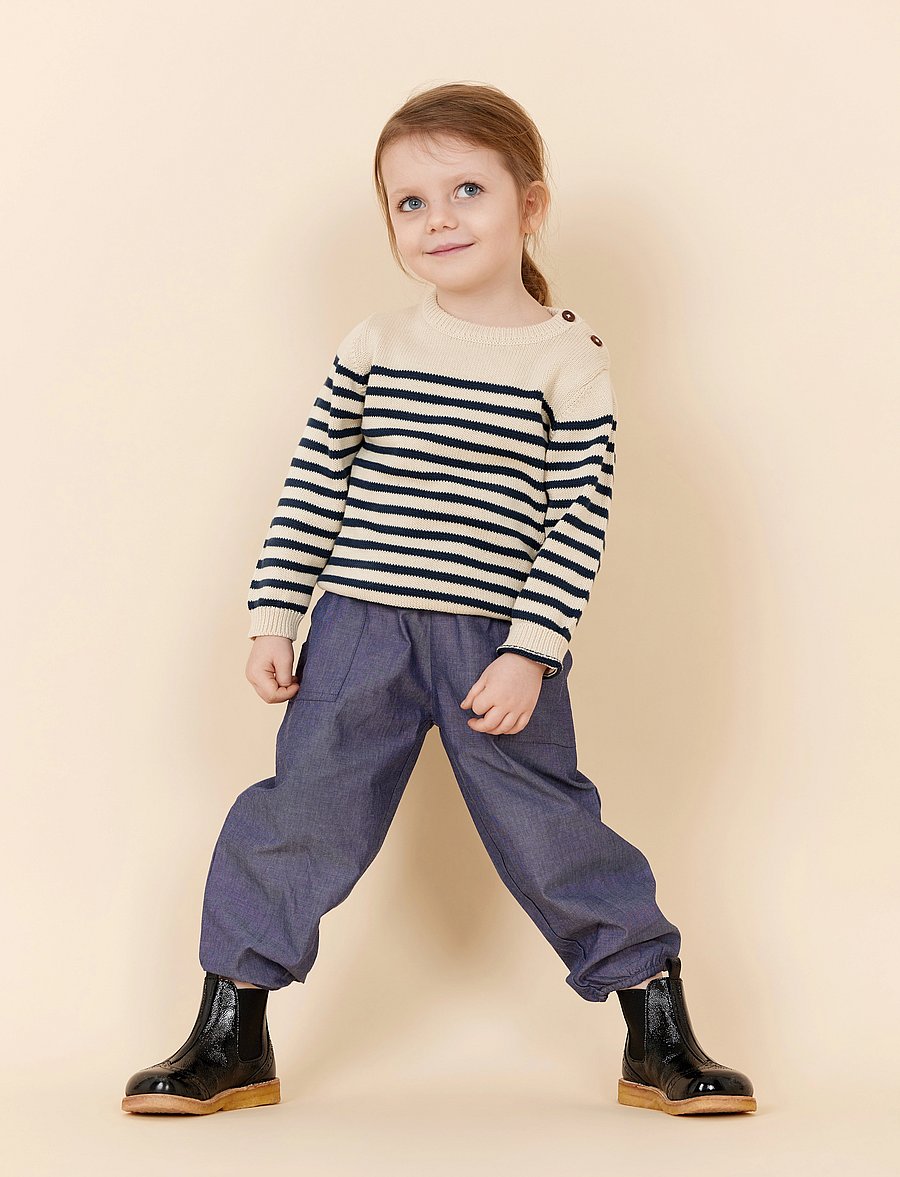 Copenhagen Colors - KNITTED STRIPED SAILOR JUMPER - cream navy combi - 4