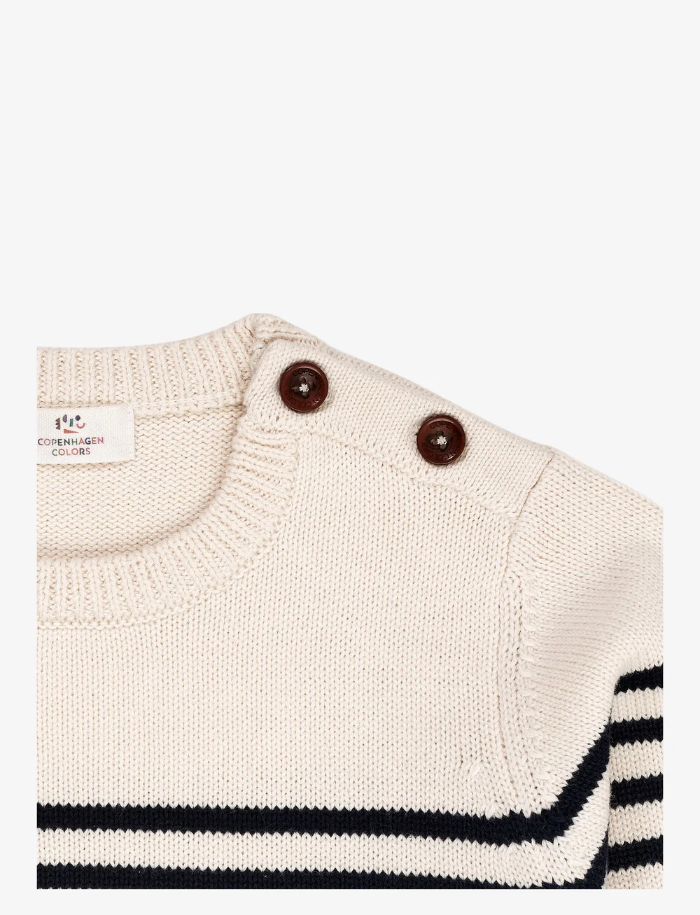 Copenhagen Colors - KNITTED STRIPED SAILOR JUMPER - jumpers - cream navy combi - 3