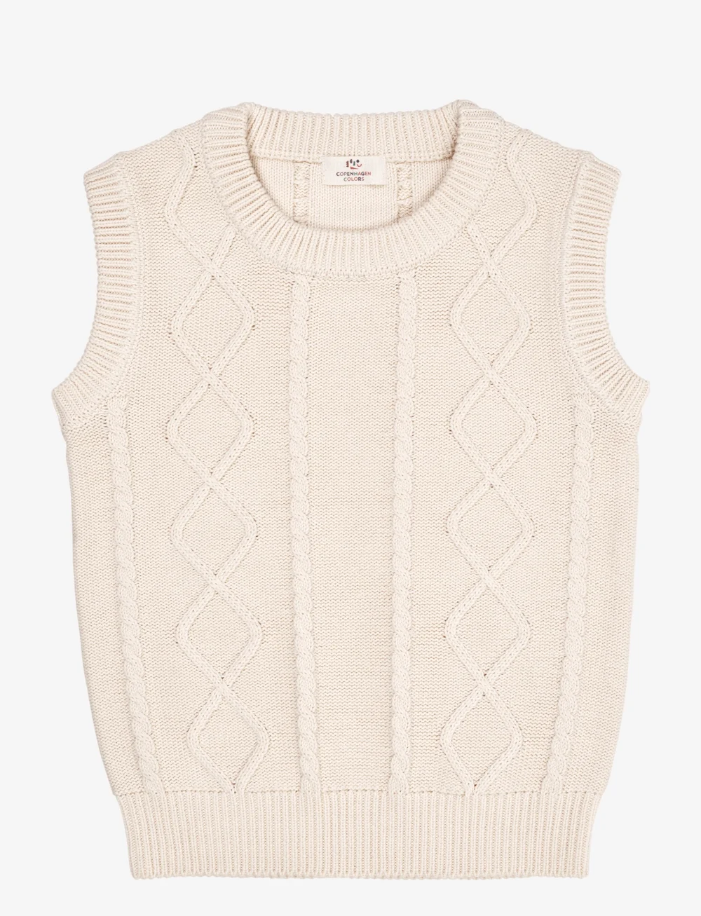 Copenhagen Colors - KNITTED CABLE VEST - västar - cream - 1