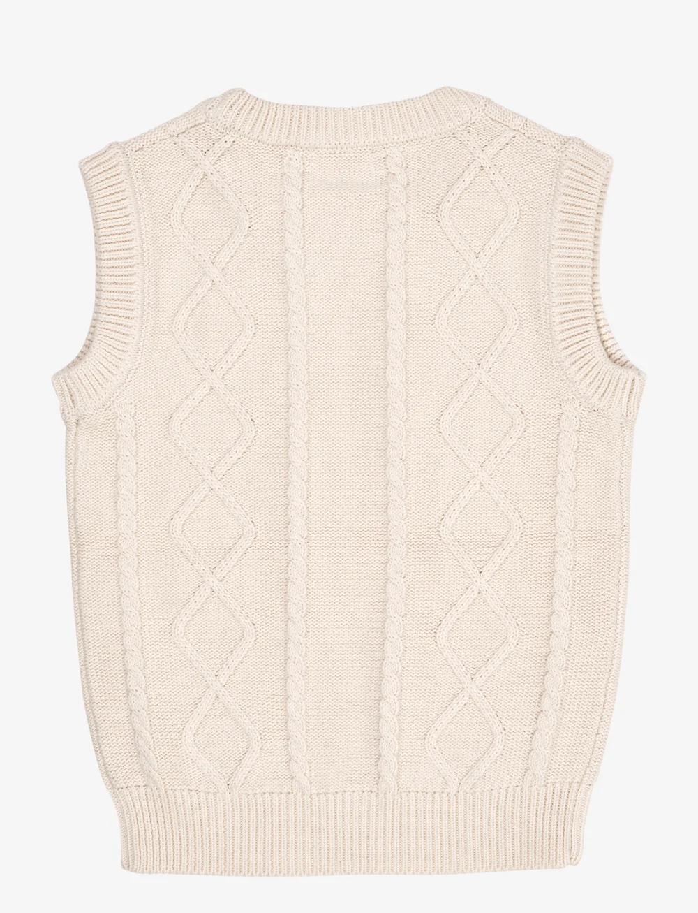 Copenhagen Colors - KNITTED CABLE VEST - västar - cream - 2