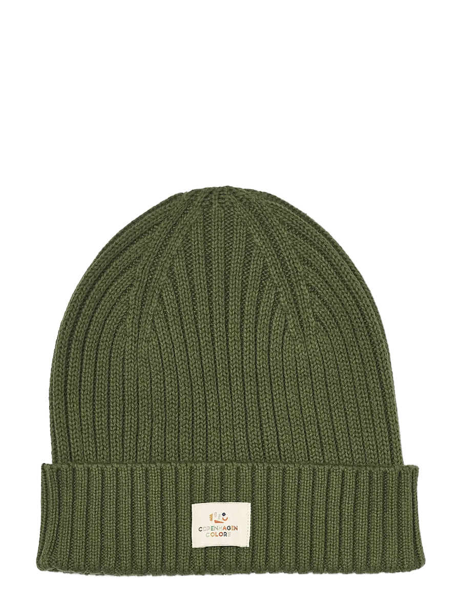 Copenhagen Colors - Cotton Knitted Classic Beanie - beanies - dark green - 0