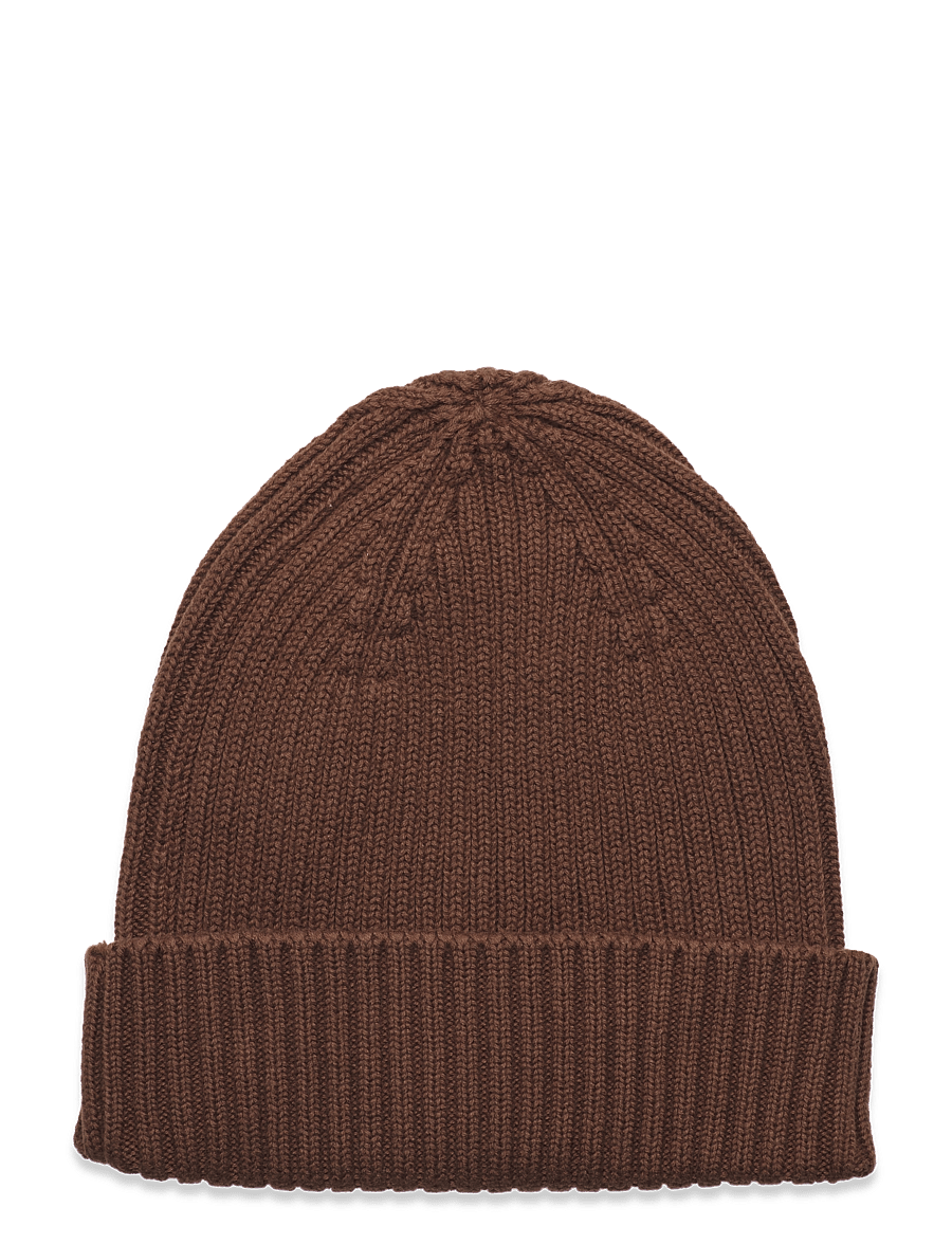 Copenhagen Colors - COTTON KNITTED CLASSIC BEANIE - beanies - dk brown - 1