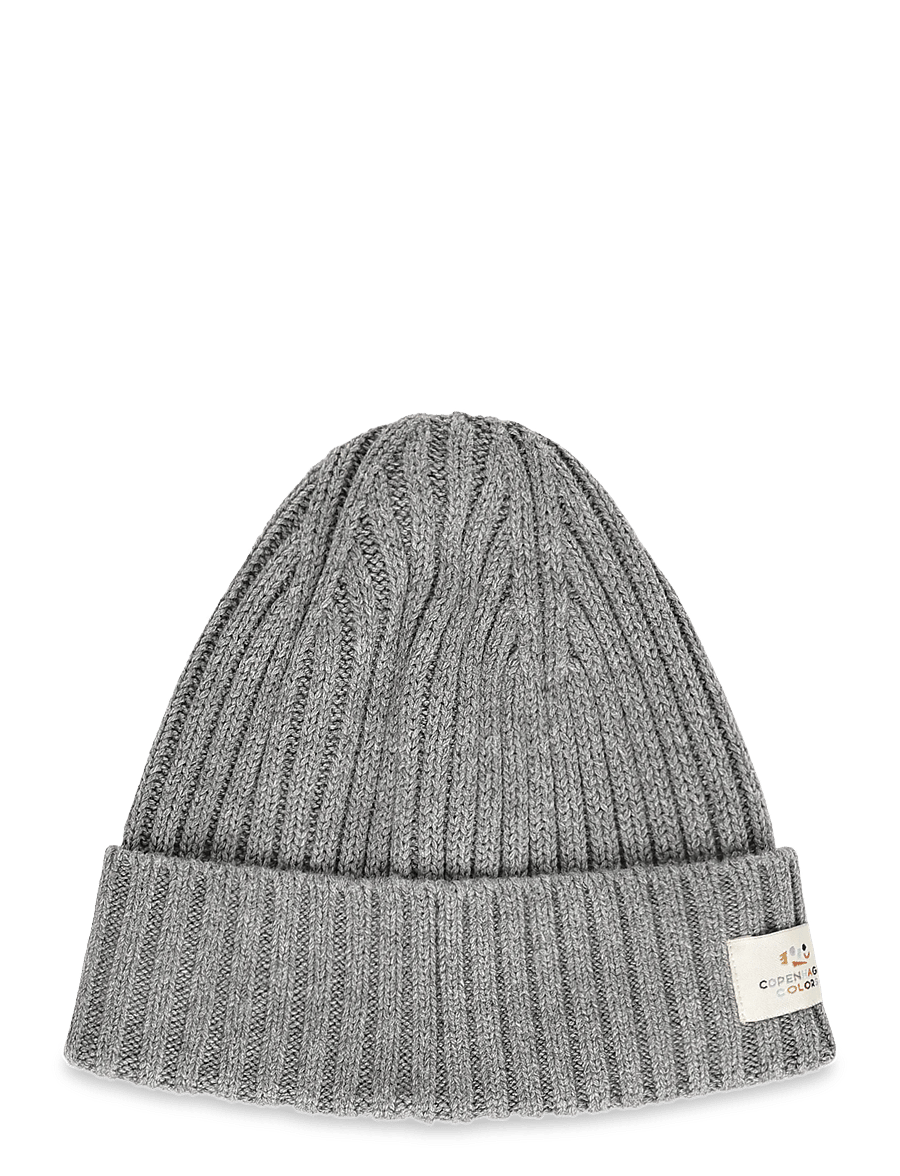 Copenhagen Colors - Cotton Knitted Classic Beanie - beanies - grey melange - 0