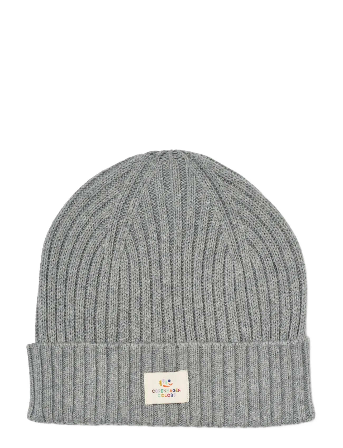 Copenhagen Colors Cotton Knitted Classic Beanie - Mützen - GREY MELANGE / grey