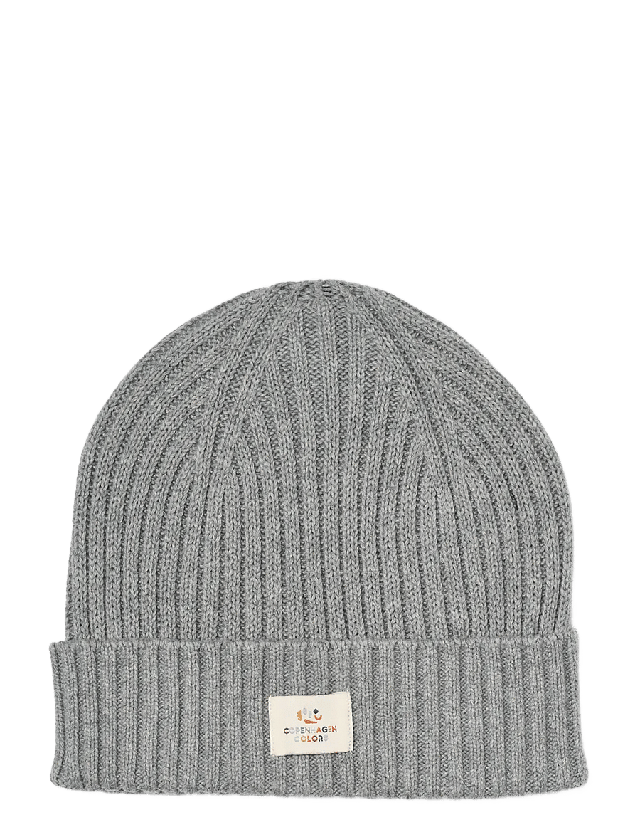 Copenhagen Colors - Cotton Knitted Classic Beanie - beanies - grey melange - 0