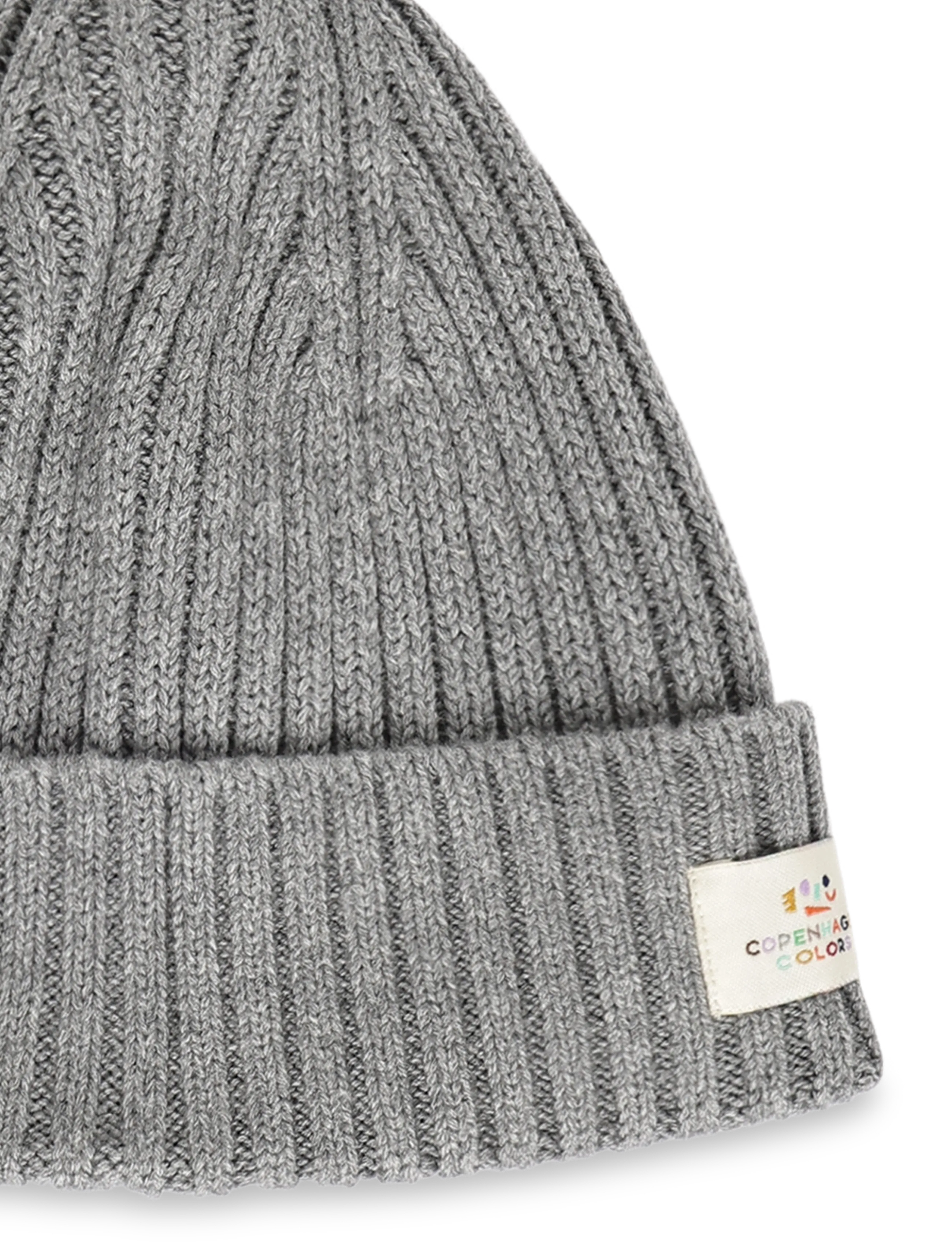 Copenhagen Colors - Cotton Knitted Classic Beanie - beanies - grey melange - 2
