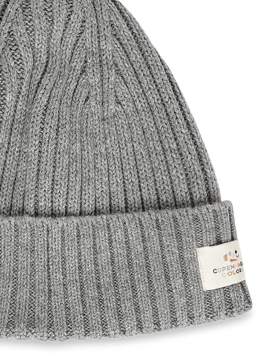 Copenhagen Colors - Cotton Knitted Classic Beanie - beanies - grey melange - 2