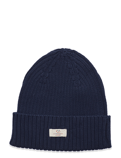 Copenhagen Colors Cotton Knitted Classic Beanie - Mützen & Handschuhe - NAVY / navy