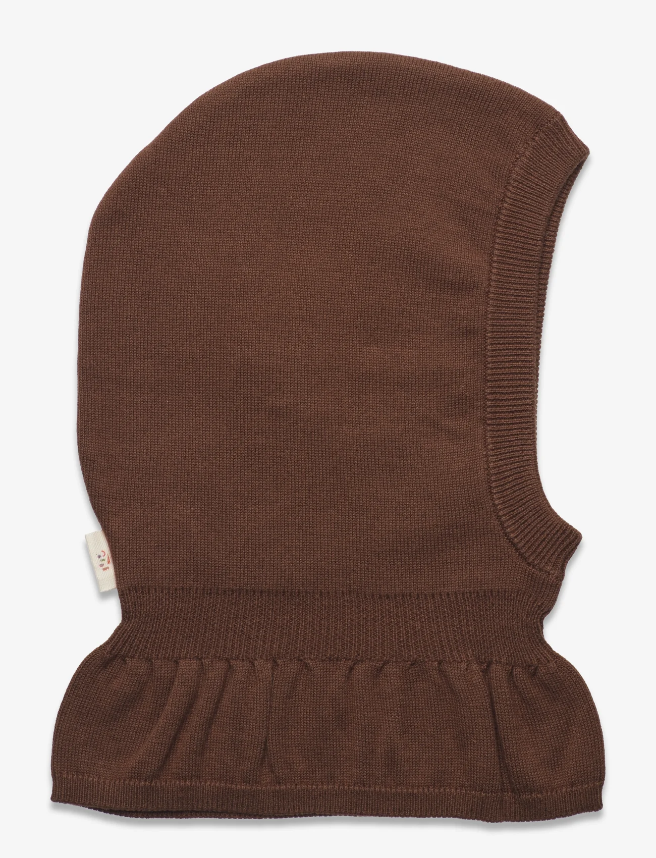 Copenhagen Colors - KNITTED COTTON BALACLAVA W. LINING - lowest prices - dark brown - 0