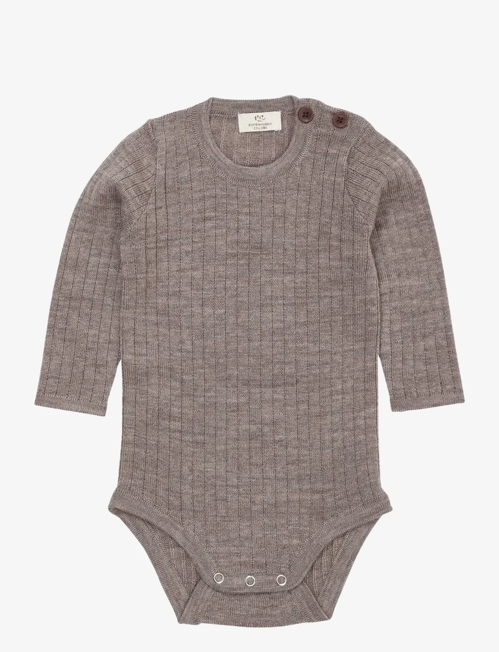 Copenhagen Colors - MERINO LS RIB BODYSTOCKING - pitkähihaiset bodyt - natural melange - 0