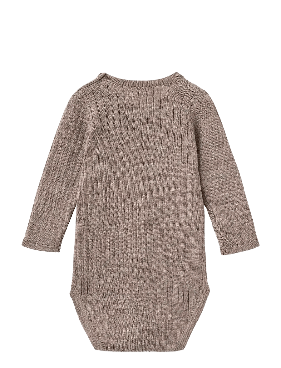 Copenhagen Colors - Merino Ls Rib Bodystocking - underställ baby - natural melange - 0