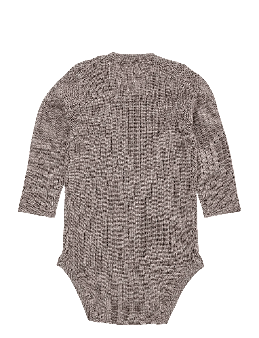 Copenhagen Colors - Merino Ls Rib Bodystocking - pikkade varrukatega bodid - natural melange - 1