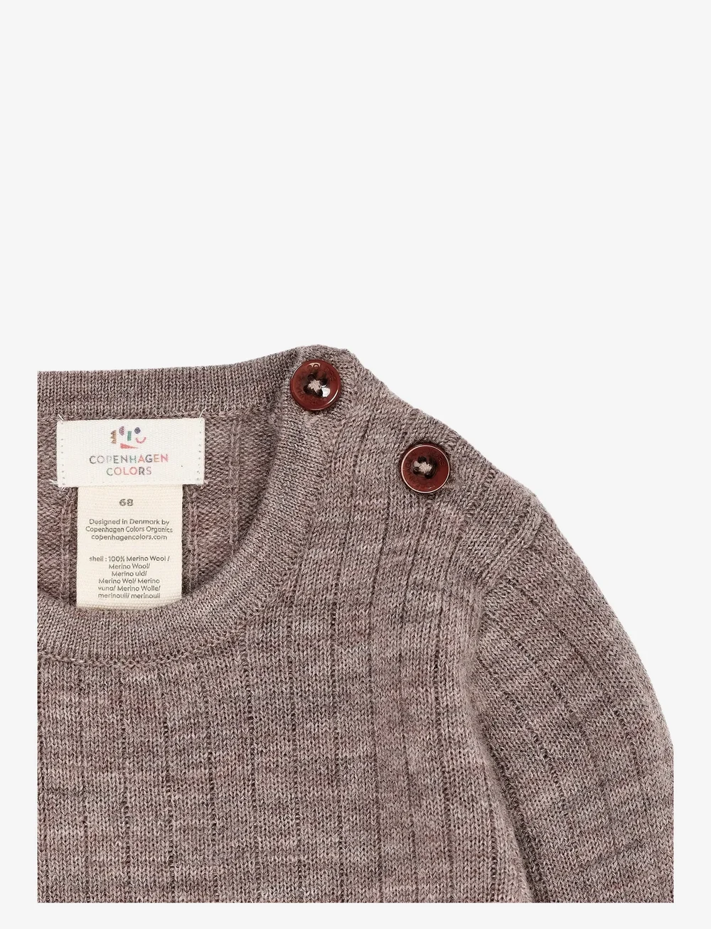 Copenhagen Colors - MERINO LS RIB BODYSTOCKING - pitkähihaiset bodyt - natural melange - 2