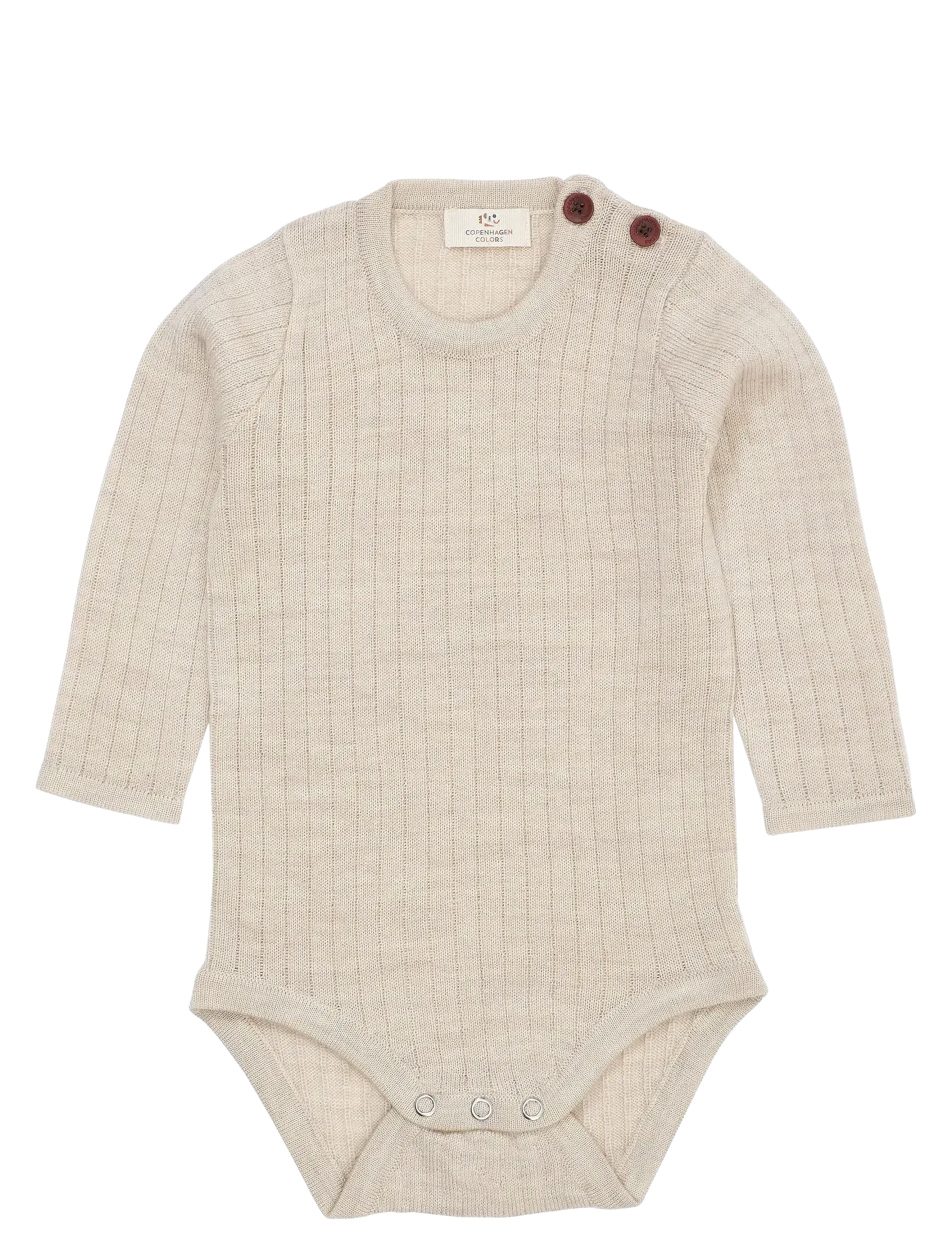 Copenhagen Colors MERINO LS RIB BODYSTOCKING - Kläder - PALE CREAM MELANGE / cream