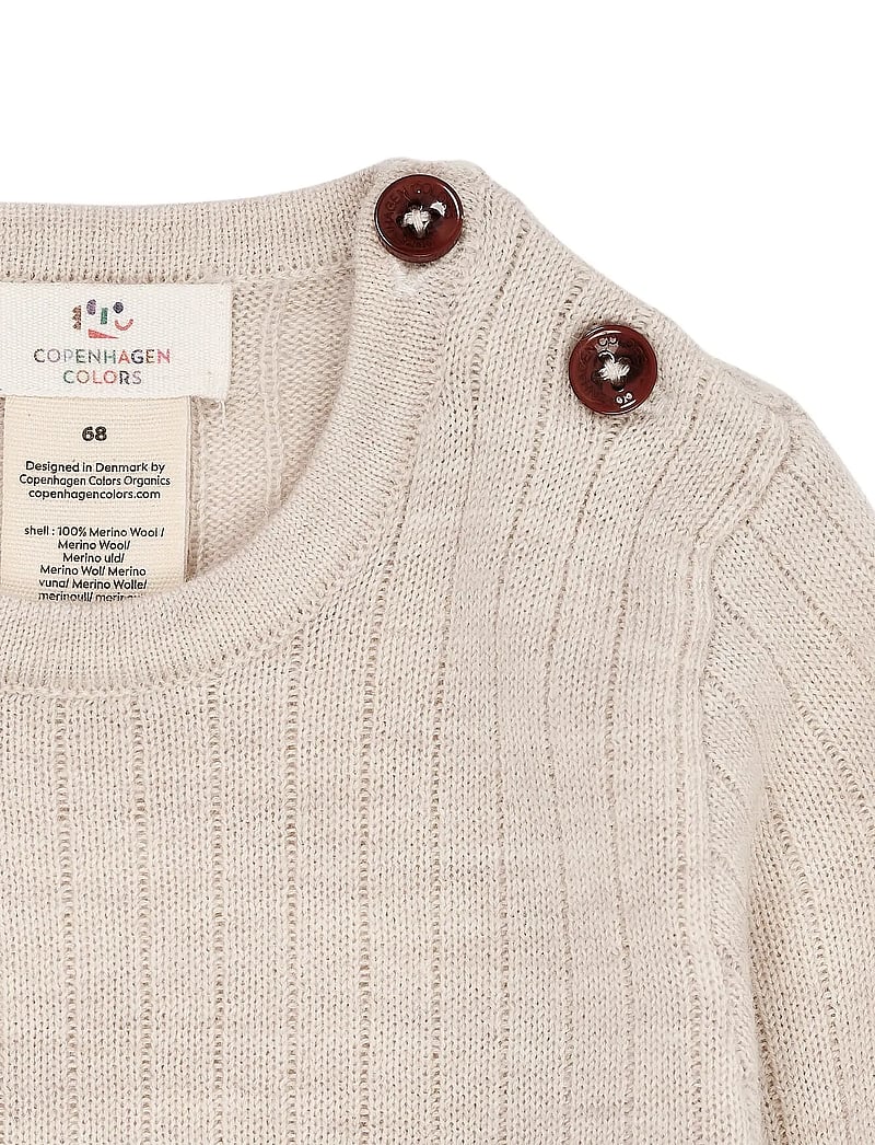 Copenhagen Colors - MERINO LS RIB BODYSTOCKING - långärmade bodies - pale cream melange - 2