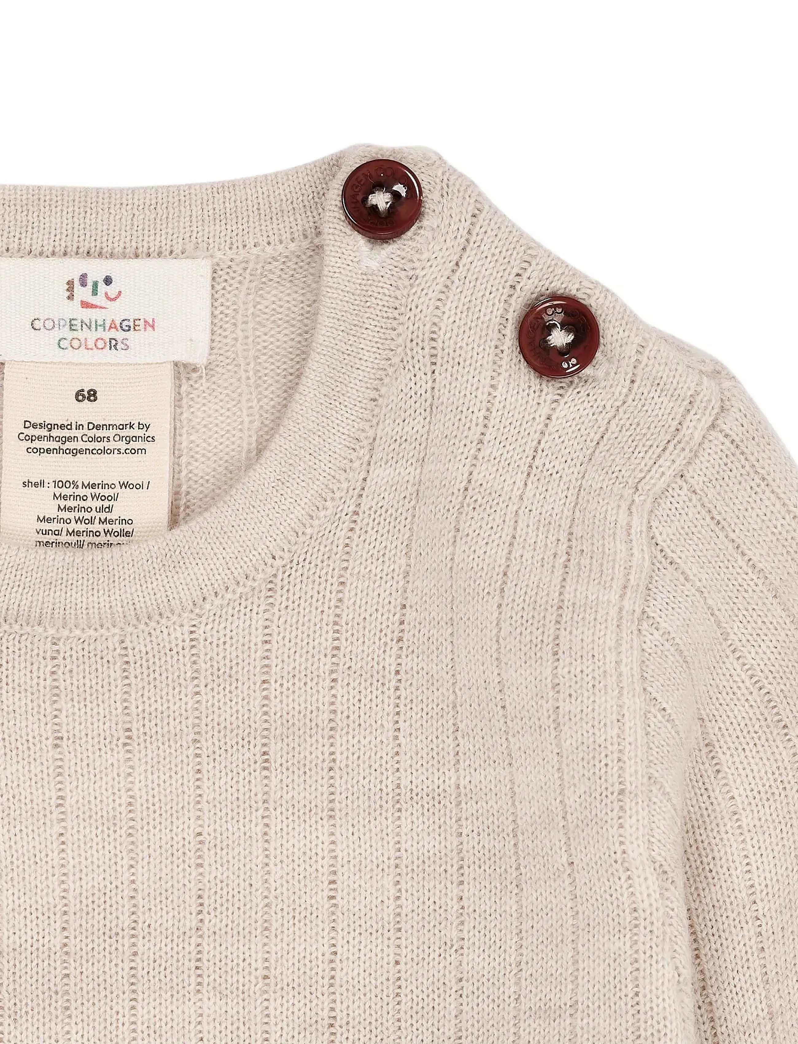 Copenhagen Colors - MERINO LS RIB BODYSTOCKING - långärmade bodies - pale cream melange - 2