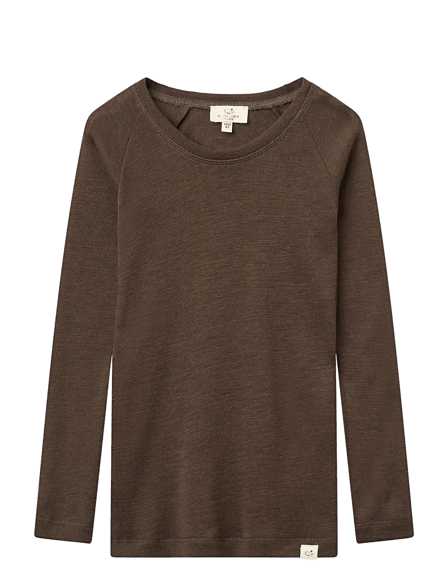 Copenhagen Colors - Merino Light Knitted T-Shirt LS - langärmelig - dk brown - 0