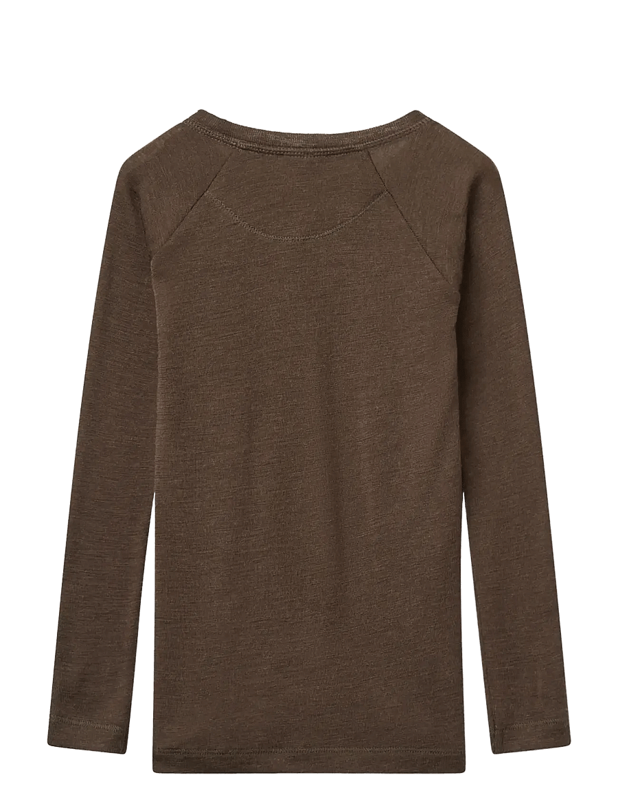 Copenhagen Colors - Merino Light Knitted T-Shirt LS - langärmelig - dk brown - 1