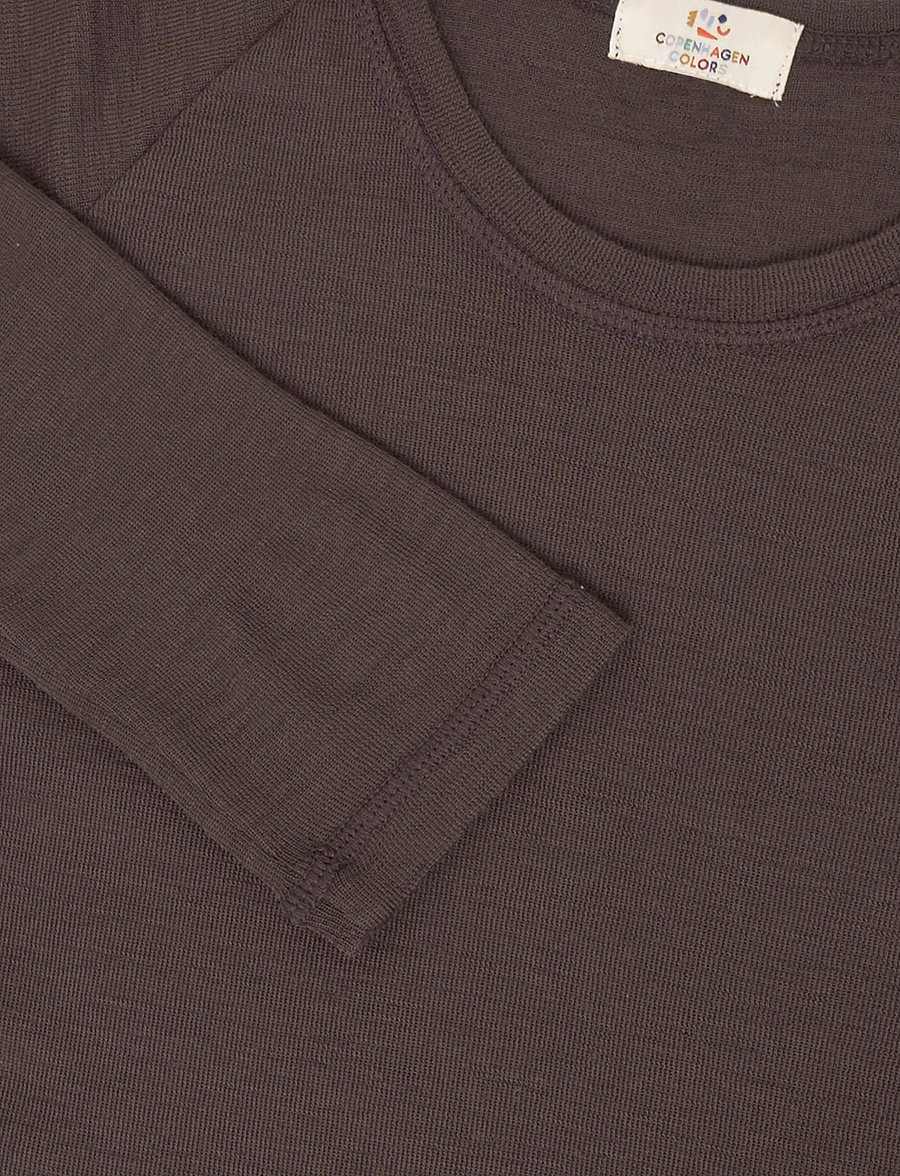 Copenhagen Colors - Merino Light Knitted T-Shirt LS - langärmelig - dk brown - 2