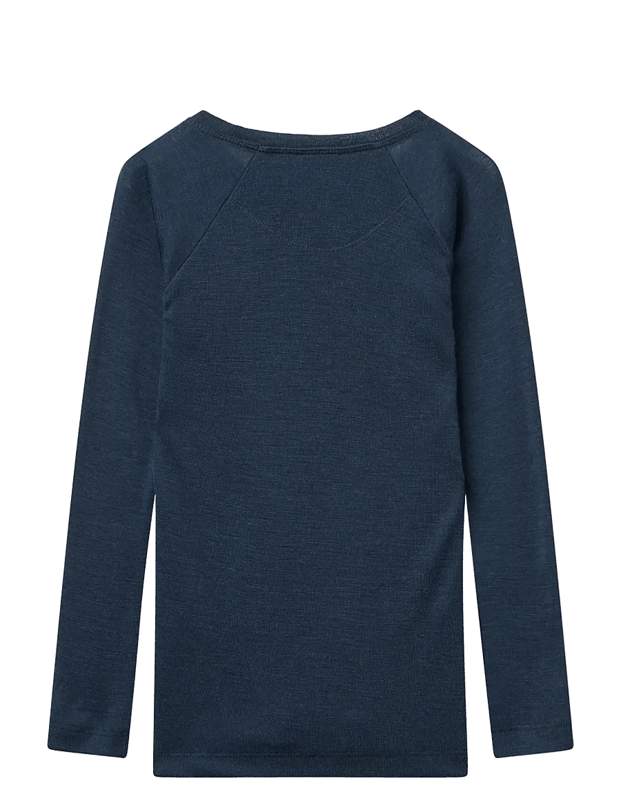 Copenhagen Colors - Merino Light Knitted T-Shirt LS - långärmade t-shirts - navy - 3