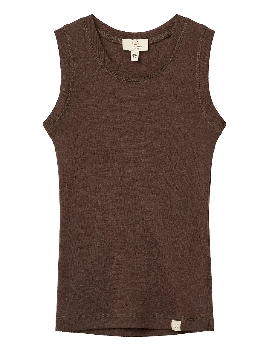 Copenhagen Colors - Merino Light Knitted Tank - base layer baby - dk brown - 0