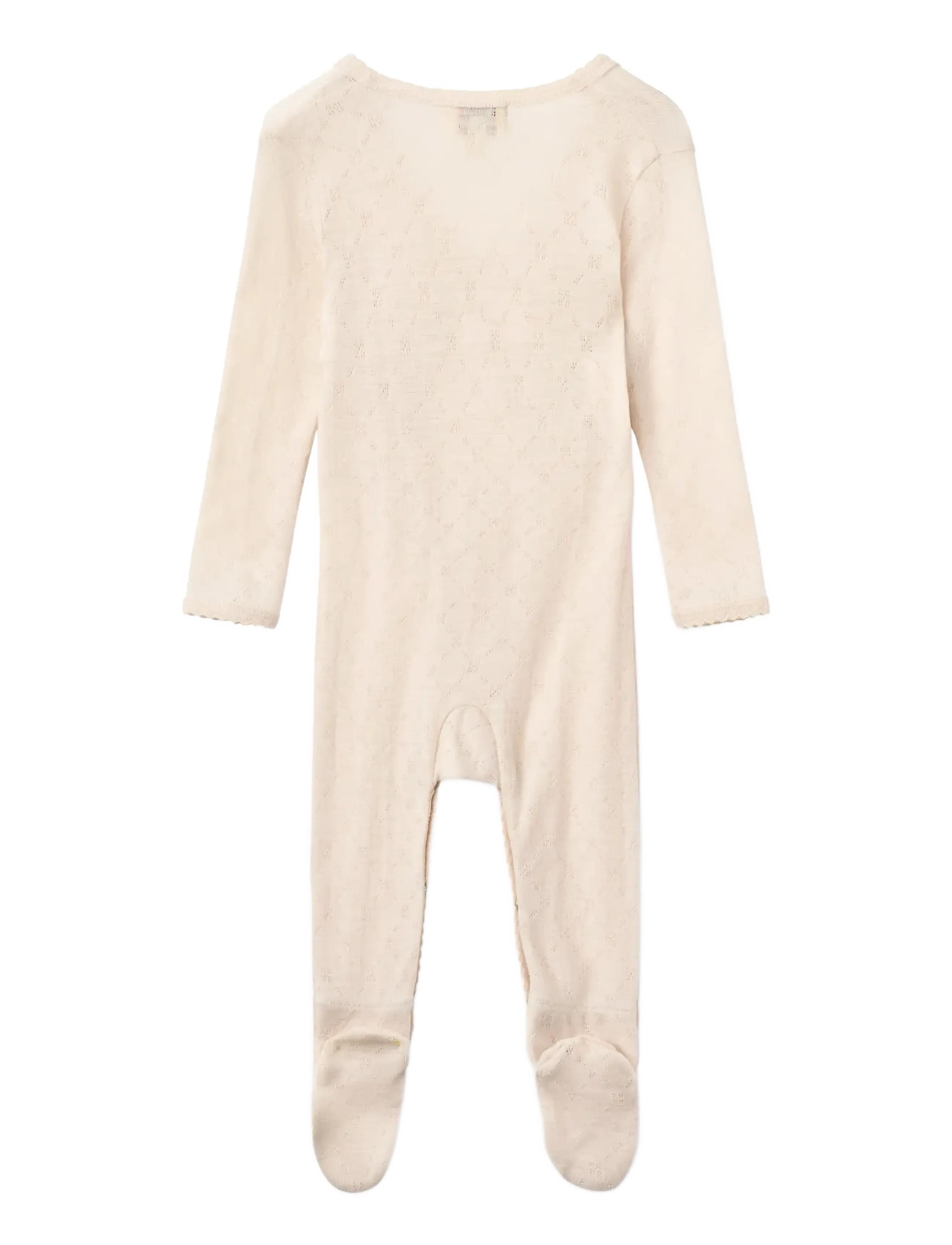 Copenhagen Colors - Lt. Knitted Pointelle Cross-Over Full Body - underställ baby - cream - 1