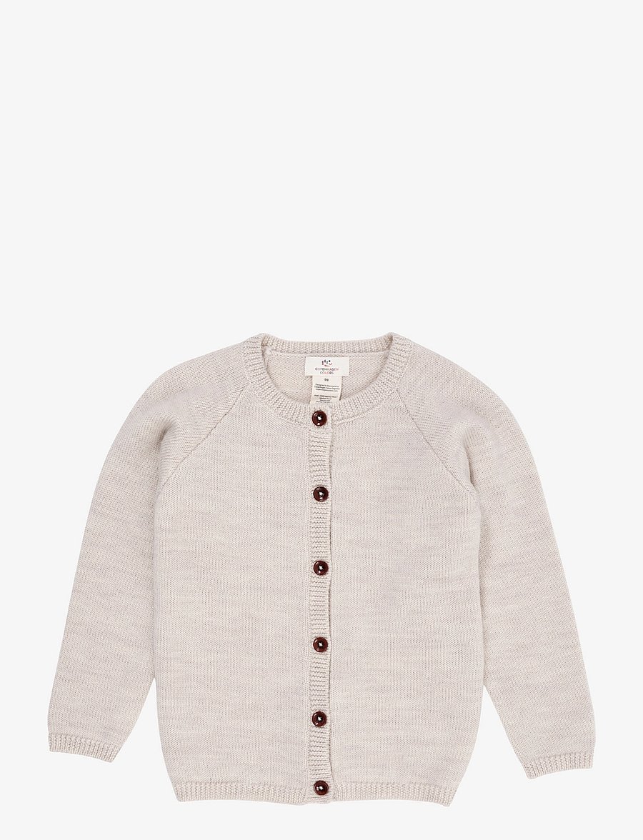 Copenhagen Colors - Merino Knitted Cardigan - odzież - pale cream melange - 1