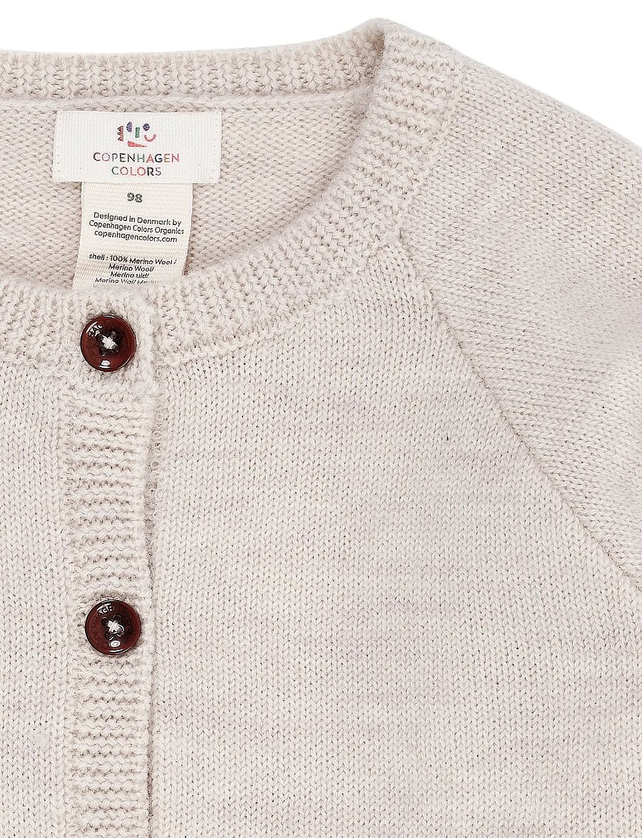 Copenhagen Colors - Merino Knitted Cardigan - odzież - pale cream melange - 4