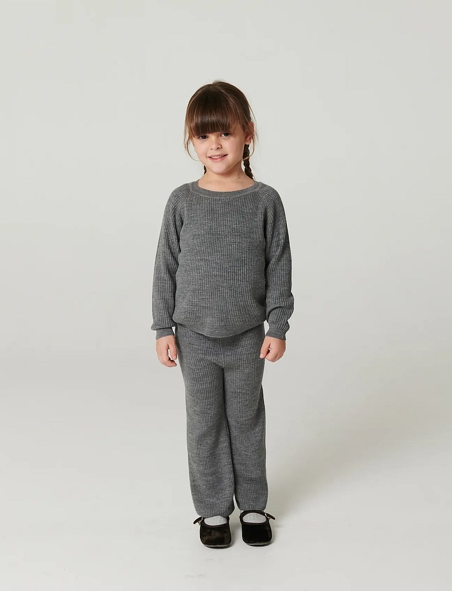 Copenhagen Colors - Merino Wide Rib Pants - beebipüksid - grey melange - 0