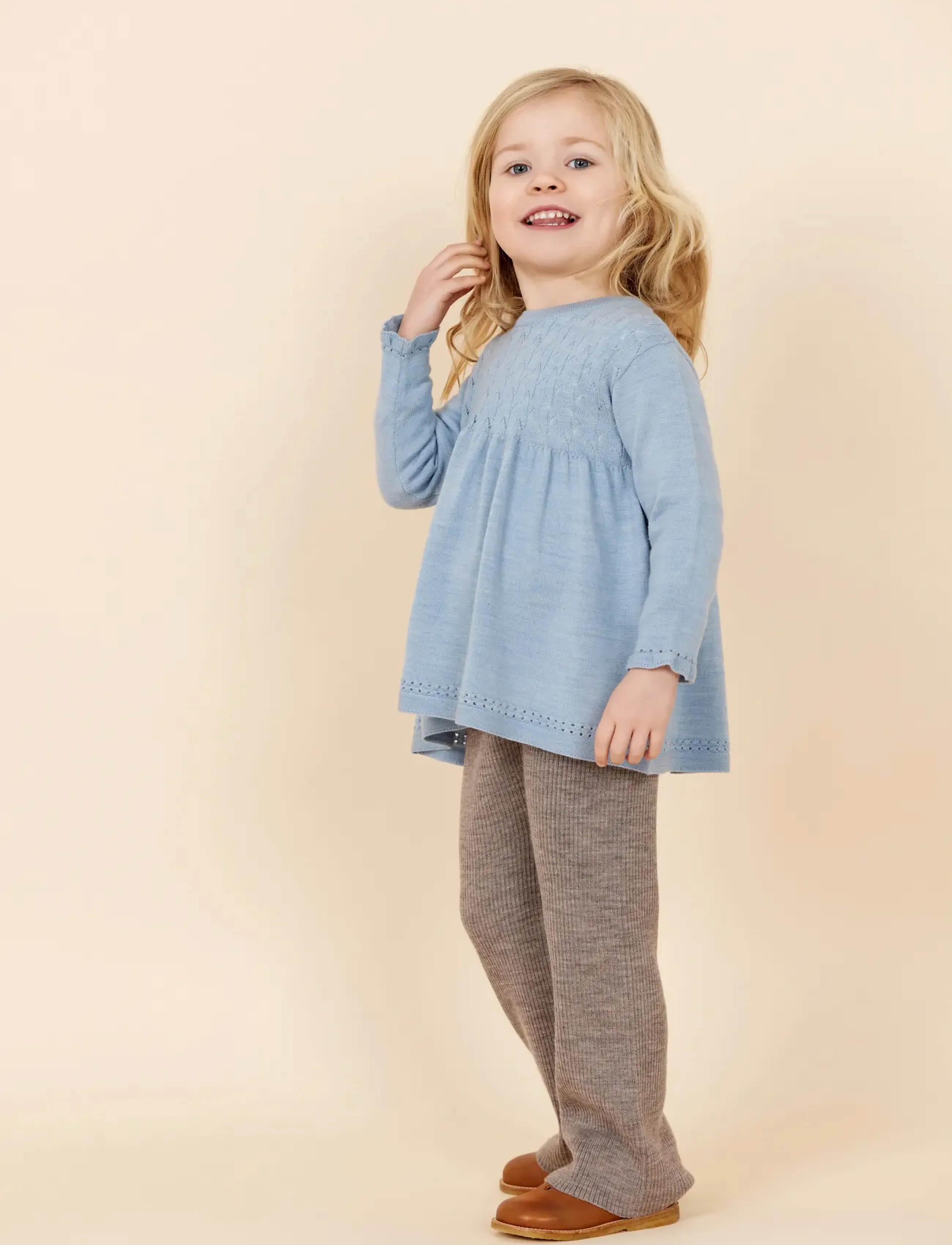 Copenhagen Colors - Merino Wide Rib Pants - beebipüksid - natural melange - 4