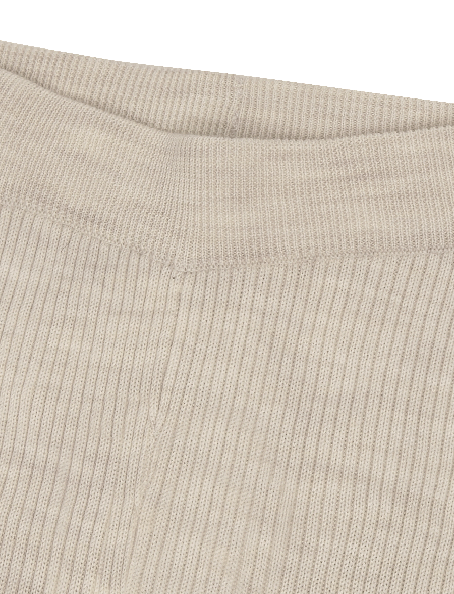 Copenhagen Colors - Merino Wide Rib Pants - sügisesed riided - pale cream melange - 4