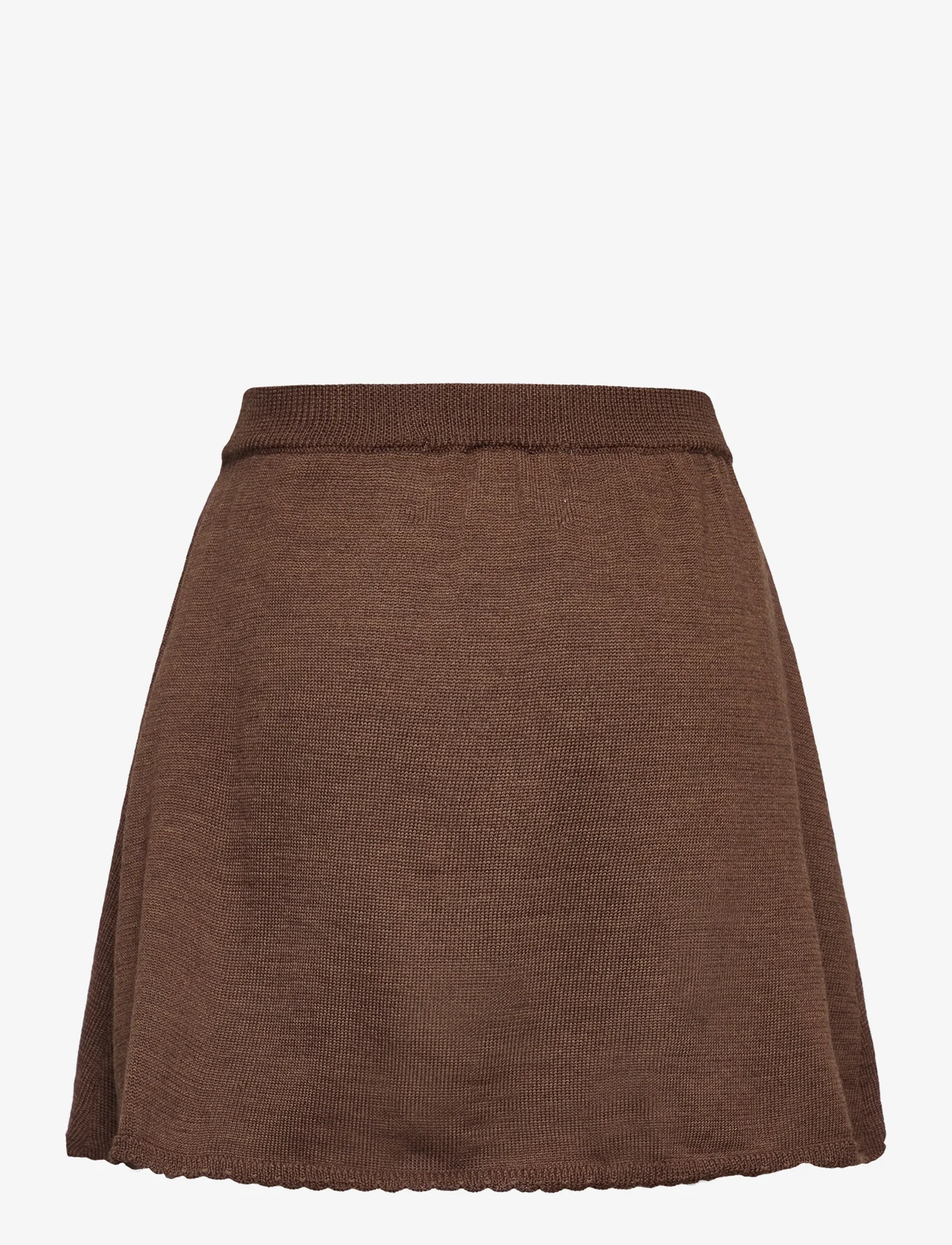 Copenhagen Colors - SPEKTAKEL CLASSIC MERINO SKIRT - short skirts - dk brown - 1